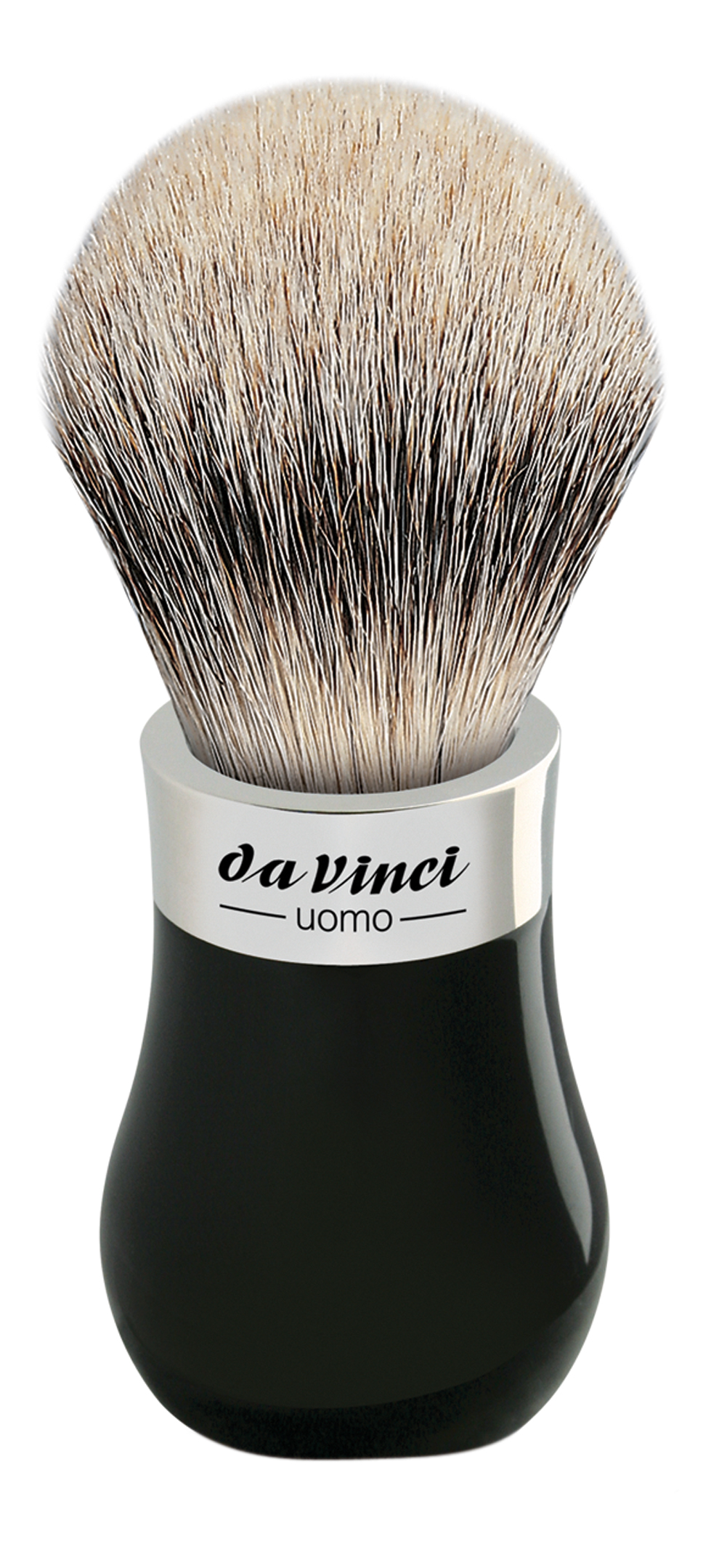 da Vinci Serie 293 Handgebundene Rasierpinsel -
von reinen "Silberspitzen"-Dachshaaren.
Schwarze Plexigriffe mit Chromfassung.
Einzeln verpackt im Hochglanzkarton mit Tropfengriff